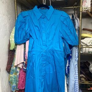 Blue Puff Sleeve romper